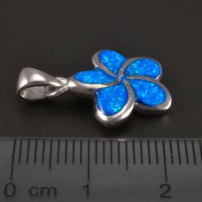 Silberanhänger-Opal-Blume
