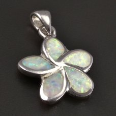 Blume-Silberanhänger-Opal
