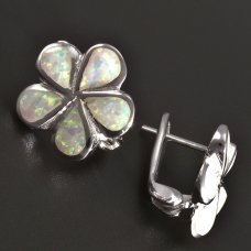 Opal-Silber-Ohrringe Blumen