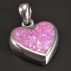 Silberanhänger- rosa Herz
