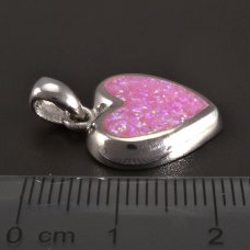 Silberanhänger- rosa Herz