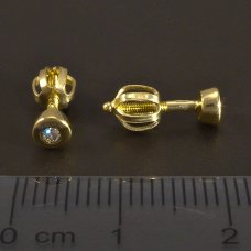Goldene Ohrringe-Diamanten