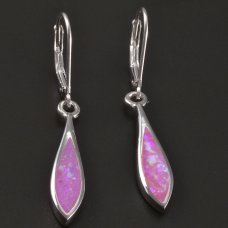 Silber-Ohrhänger-rosa Opal