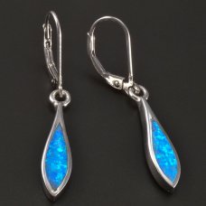 Silber-Ohrhänger-blau Opal