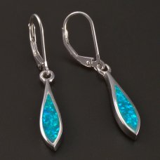 Silber-Ohrhänger-grün Opal