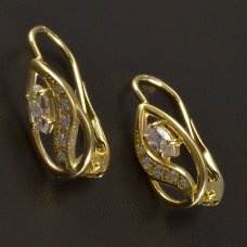 Goldene Ohrringe mit Zirkon