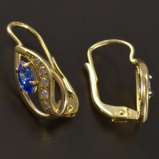 Goldene Ohrringe mit farbigem Zirkon
